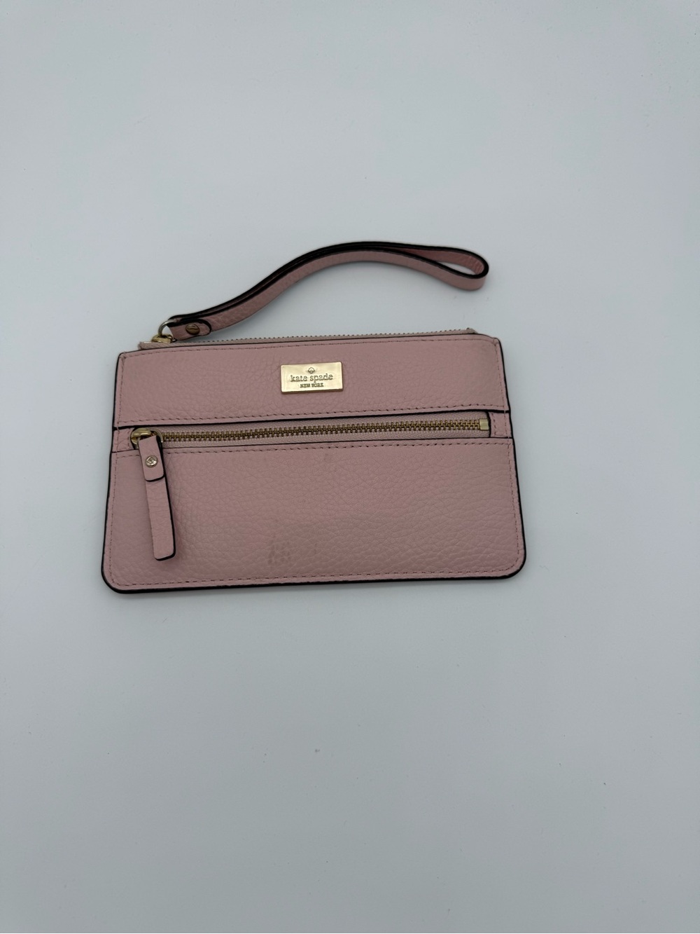 Kate Spade New York Blush Pink Pebbled Leather Wristlet Wallet